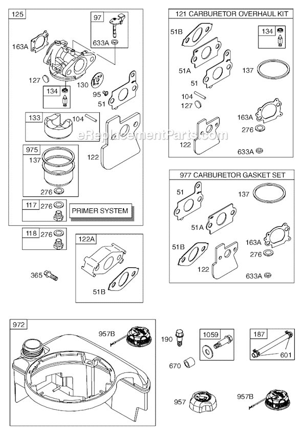Page C Diagram and Parts List for 12D600SERIES 0015-0119 Briggs and Stratton Engine